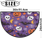 Skull Web Pumpkin Door Mat for Indoor Entrance Half Round Doormat Door Mats Absorbent Welcome Mats 24" x 36" Floor Mats Non-Slip Entryway Rug for Home Bathroom - Image 2