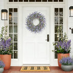 Large Summer Wreaths for Front Door Lavender Wreath for Front Door Spring Easter Artificial Farmhouse Wreaths for Wall Window Party Wedding Porch Room Home Decor(24 Inch) - Image 5