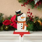 Glitzhome Christmas Stocking Holders for Mantel, Set of 2 Snowman S'Mores Marshmallow Metal Hooks, Heavy Duty Fireplace Hangers for Indoor Holiday Decor - Image 6