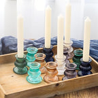 WDHODEC Christmas Taper Candle Holders 12PCS Glass Candlestick Holders for Table Centerpiece Colorful Candle Sticks for Wedding, Party and Winter Decoration(Blue&Green) - Image 4