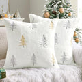 MIULEE Christmas Decorative Faux Fur Pillow Covers 20x20 Inch White Gold by MIULEE