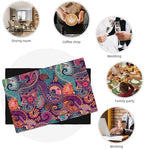 Boho Placemats Set of 6, Indian Boho Mandala Colorful Pattern Decoration, Heat Resistant Non-Slip Washable Placemats Kitchen Table Runner, 12x18 Inches - Image 6
