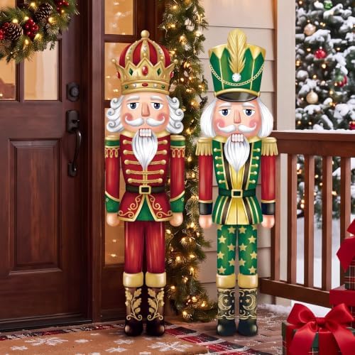 Yerliker 2 Pcs Christmas Nutcracker Porch Signs for Outdoor Decorations - Image 3
