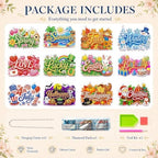 ARTopet 12Pcs Seasonal Holiday Diamond Art Hanging Pendant Kits for Adults Beginners Welcome Sign Wall Garden Home Decor Christmas Halloween DIY Craft Ornaments - Image 4