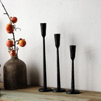 Black Iron Taper Candle Holder Set of 3, Heavy Wrought Iron Candlestick Holders Decorative Candle Stand, Vintage Candle Holder for Wedding, Dining, Home Decoration - Image 7