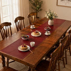 Red Faux Leather Table Runner Waterproof Heatproof for Christmas 90 inch - Image 6