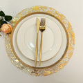 Gold Disposable Placemats Gold Doilies of 100 Round Place Mats Pressed 13 Inch Metallic Foil Charge Placemats for Home Decoration Dining Table Wedding Birthday Party by Zulaniu