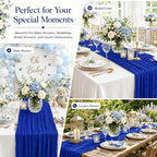 24 Pack Royal Blue Cheesecloth Table Runner 17 x 108 Inch Boho Table Runner - Image 6