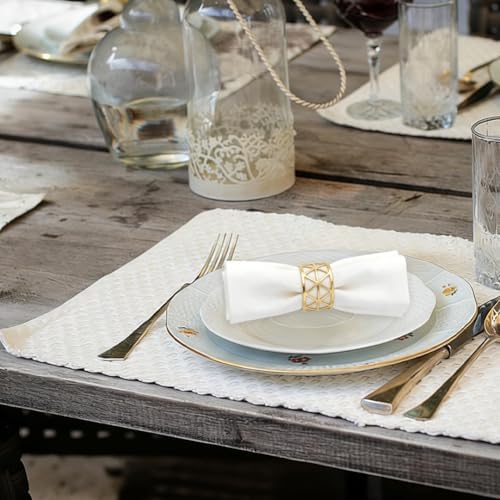 100Pcs Gold Hollowed-Out Napkin Rings - Image 4