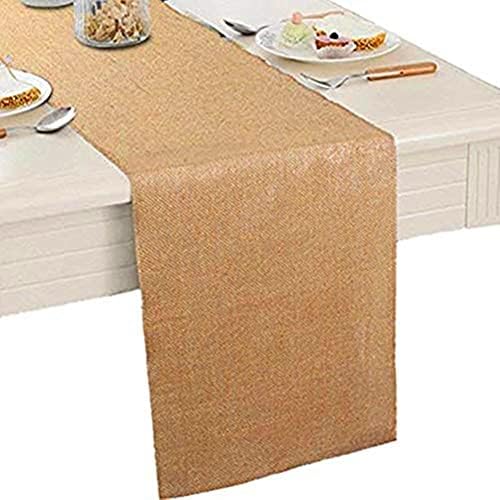 FQTANJU Burlap Table Runner, 12x108 Inch Rustic Jute Table Runner for Wedding & Kitchen, 5-Pack for Thanksgiving Easter Baby Shower Decor - Image 3