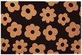 Funny Coir Doormat - Black Summer Floral Flowers Simple Modern Welcome Mat for Porch & Entrance - PVC Backing, Non Slip Outdoor Coconut Coir Rug 23.6x15.7 inch by JiXianJu