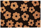Funny Coir Doormat - Black Summer Floral Flowers Simple Modern Welcome Mat for Porch & Entrance - PVC Backing, Non Slip Outdoor Coconut Coir Rug 23.6x15.7 inch by JiXianJu