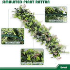 Fake Hanging Plants 15Pc-20 Artificial Ivy Vines, UV Resistant Greenery Ivy Leaves Garland with Flowers for Wedding Outdoor Decoration Home Indoor Wall Décor - Image 3