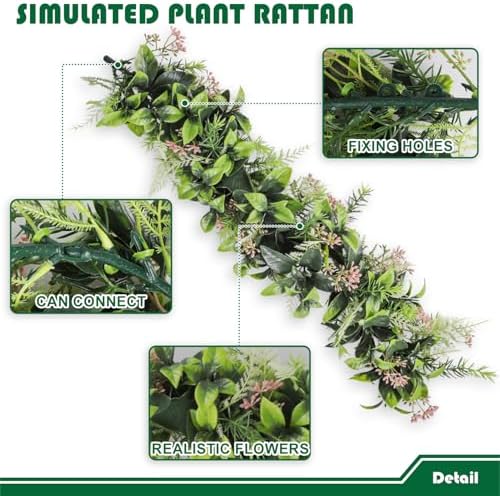 Fake Hanging Plants 16Pc-20 Artificial Ivy Vines, UV Resistant Greenery Ivy Leaves Garland with Flowers for Wedding Outdoor Decoration Home Indoor Wall Décor - Image 3