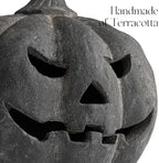 Halloween Decor - Black Handmade Terracotta Jack O Lantern Pumpkin - Image 3