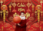 2026 Happy Vietnamese New Year Backdrop 8x6FT Vietnamese Lunar New Year Photography Background 2026 TET Decorations Kids Family Photoshoot Studio Props - Image 3