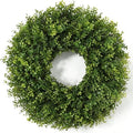 26’’ Artificial Boxwood Wreath for Front Door, Small Leaves Wreath, Green by GreenMoon