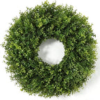 26’’ Artificial Boxwood Wreath for Front Door, Small Leaves Wreath, Green by GreenMoon