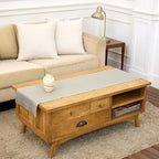 Solino Home 100% Linen Table Runner Natural, Classic Hemstitch 14 x 60 in by SolinoHome