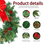 15 Inch Christmas Wreath Decorations,Set of 3 Mini Kitchen Cabinet Christmas Wreaths with Red Bows&Pine Cones& Berries,Includes Hooks & Storage Bag for Front Door, Windows, Fireplace (Indoor/Outdoor) - Image 3