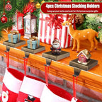 Zonon 4 Pcs Christmas Stocking Holders for Mantle, Bronze - Image 2