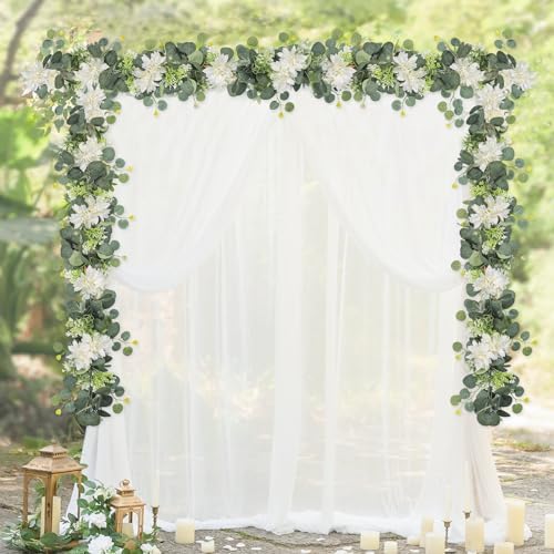 Dremisland Artificial Flowers Garland Eucalyptus Garland with Dahlia Flower - Image 6