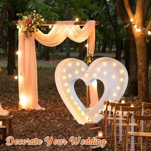 Maxcheck 4FT Marquee Large Light up Decoration, Balloon Frame with Bulb Light String Foam Marquee Signs for Valentine's Eid Birthday Engagement Baby Shower Party Decorations(Heart) - Image 5