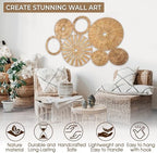 Xavia Handicrafts Set of 7 Boho Wicker Rattan Plate Basket For Décor Hanging Wall | Large Woven Farmhouse Rustic Bohemian Art Baket Hangings For Decorative Home, Bedroom, Living Room, Kitchen, Bathroom - Image 3
