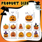 Amyhill 12 Pcs Halloween Pumpkin Ghost Yard Signs with Witch Hats Outdoor - Image 2