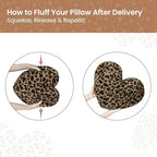 AELS Cheetah Heart Shaped Pillow Set of 2, 20 & 16 Inches Decorative Leopard Print Love Pillows, Soft Fluffy Plush, Valentine's Day, Wedding, Living Room, Bedroom & Nursery Decor, Brown - Image 5