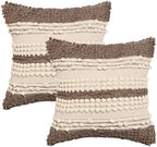 · REDEARTH · Boho Textured Handwoven Throw Pillow Cases - Boho Glam Taupe by REDEARTH