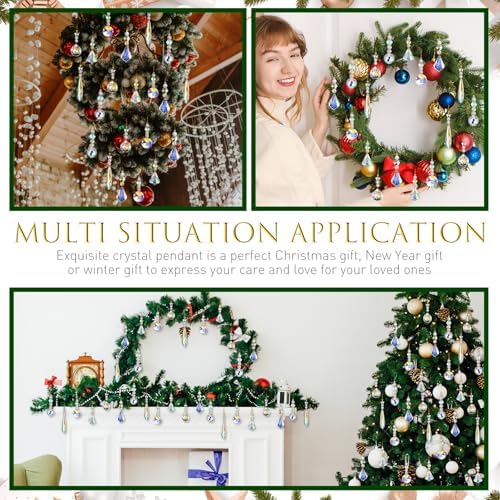 Landical 24 Pcs Crystal Christmas Ornaments Hanging,AB Color - Image 4