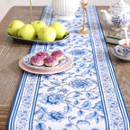 ISAENNE Designer French Linen Table Runner,71"x12"-BlueWilow - Image 5