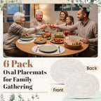 Oval Woven Placemats Set of 6, Cotton Rope 16x12 Inch, Colorful - Image 6