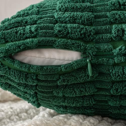 MIULEE Christmas Euro Sham Corduroy Decorative Throw Pillow Covers 24x24 Dark Green - Image 5
