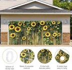 ANNA QUEEN Sunflower Fence Garage Door Banner 6 x 13FT, Vibrant Floral Sunflowers with Wooden Fence Garage Door Cover, Outdoor Garden Decoration for Spring Summer Parties Patio Home Decor - Image 4