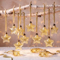 Xuhal 12 Pcs Christmas Glass Star Decor, Vintage Hanging Ornament, Gold by Xuhal