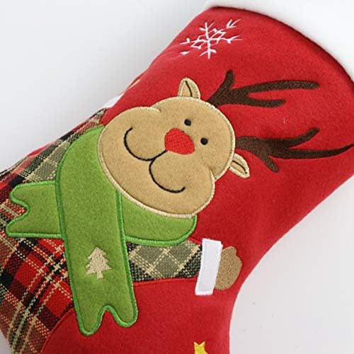 BSTAOFY Christmas Stockings Set of 4 Soft Patterned Santa Claus Animals Socks for Assorted Xmas Tree Hanging Decorations Party Ornaments Gifts Kids - Image 2