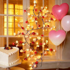 Rose LED Tree Branch Lights for Wall,Rose Blossom Vine Lights with 96 LED Flower String Lights and USB Powered, 8 Lighting Modes for Indoor Bedroom Window Wedding Valentine's Day Decor (75in) - Image 4