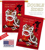 Bring Good Luck New Year House Flag Winter Lunar Prosperous Seasonal Arrival Blessing Decoration Banner Small Garden Yard Gift Double-Sided, Made in USA - Image 3