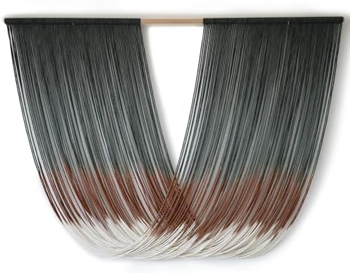 Macrame Wall Hanging Dip-Dye Green Boho Wall Decor Chic Fiber Yarn Wall Art Craftsmanship Bedroom Livingroom Nursery Apartment Home Decor 57" W x 35" L - Image 5