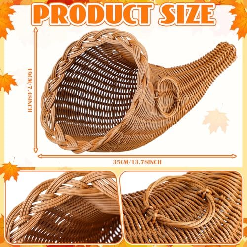 Funnymoom Fall Cornucopia Centerpiece Set with Leaves Pumpkin,Elegant - Image 2