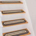 Homespice Manchester Jute Braided Stair Treads, Oval 8x28 Set of 13 by Homespice