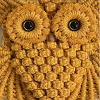 Bohemian Owl Macramé Wall Hanging Pack Of 2-12 x 23 Inch - Handcrafted Boho Home Décor with Natural Elements - Boho Chic Accent for Home, Office, or Living Room (Mustard) - Image 6