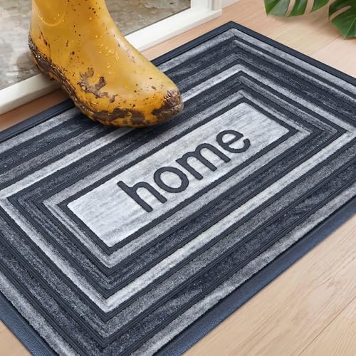 Welcome Mat for Front Door, Non-Slip, Home 2, 17 x 29 in by AmaruDoorMats