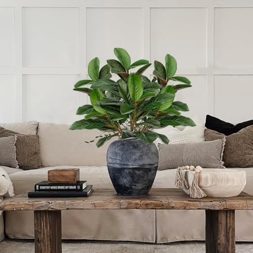 Briful Artificial Magnolia Leaves Stems 3PCS 29.1" Faux Magnolia Branches Fake Greenery Stems for Tall Vase Floral Arrangement Wedding Bouquet Centerpiece Rustic Home Decoration - Image 5