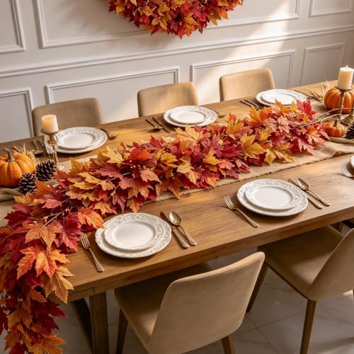 JORNOY 6FT Fall Leaves Garland for Mantle - Image 6