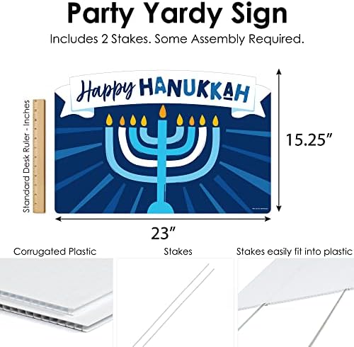 Big Dot of Happiness Hanukkah Menorah - Chanukah Holiday Party Yard Sign Lawn Decorations - Happy Hanukkah Party Yardy Sign - Image 5