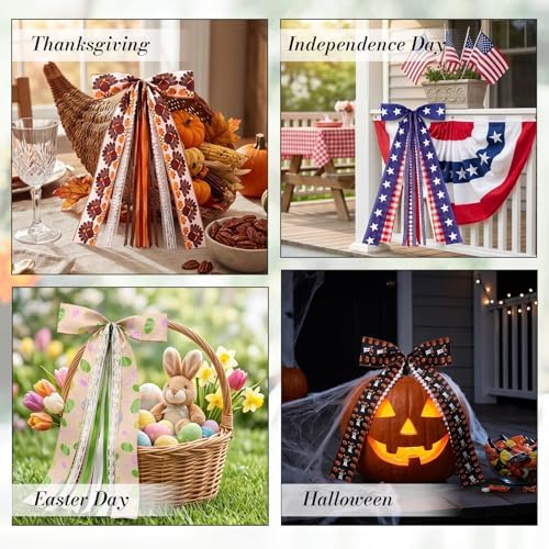 8 Pcs Large Door Ribbons Bow 25in Wreath Sash for Wall, Decor for Home - Image 6