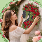 Suncalla Derby Horse Wreath for Front Door Run for the Roses Derby Rose Door Hanger Horse Racing Jockey Long Wooden Wall Sign Party Decorations Window Porch Home Festival Celebration Decorations - Image 6